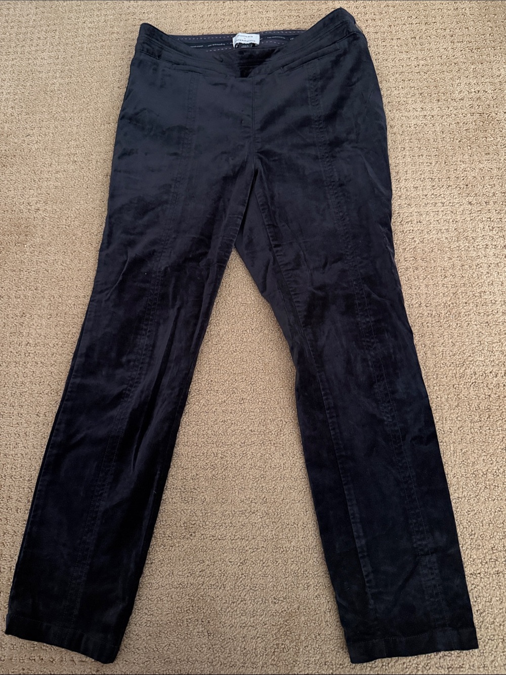 Women's Black Velvet Pants - Slim Fit